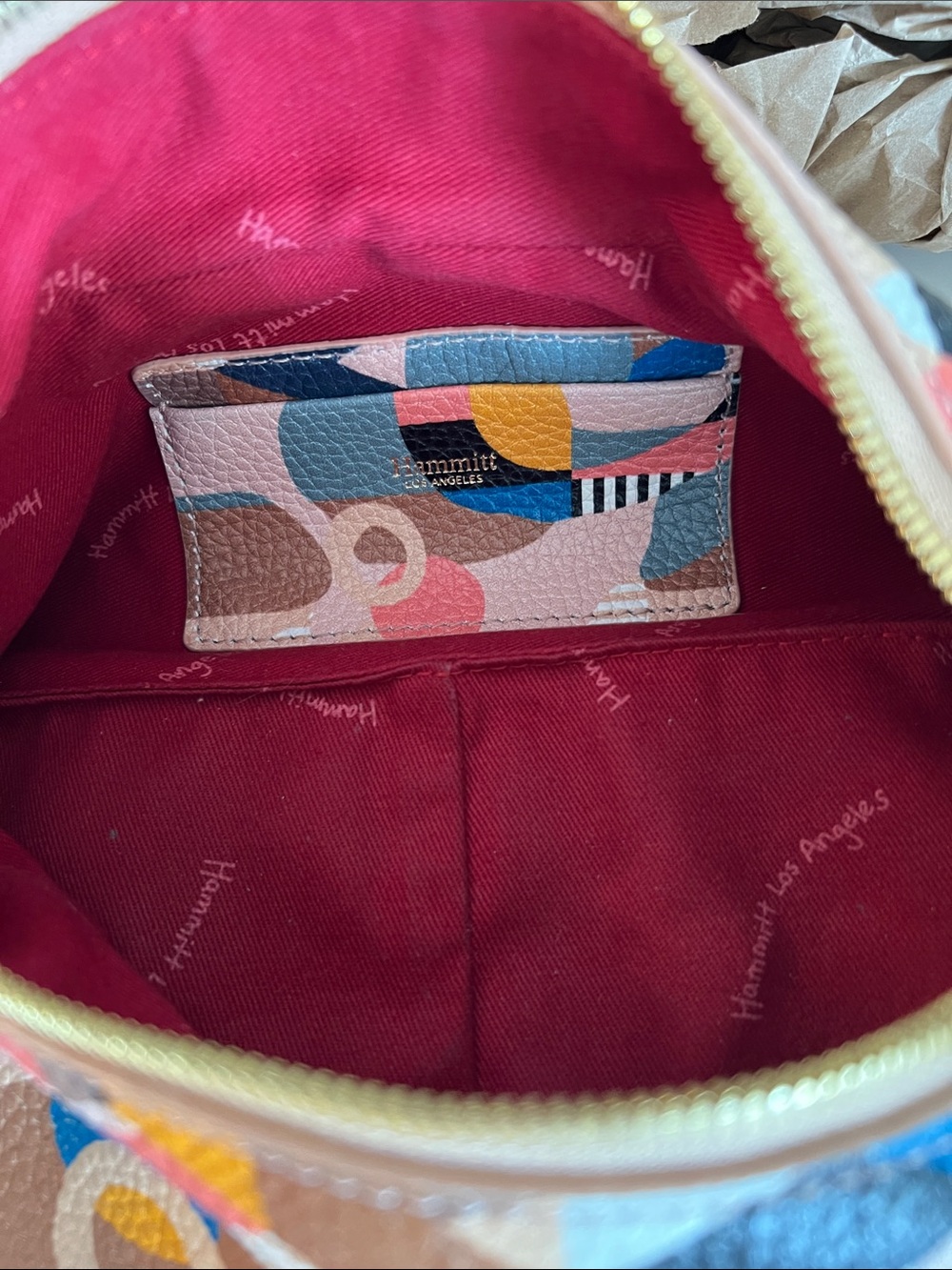 Hammitt Becker Multicolor Geometric Print Shoulder Bag and Hammitt wallet - Picture 13 of 15
